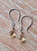 handgemaakte oorbellen echt zilver en citrien, Sieraden, Tassen en Uiterlijk, Oorbellen, Hangers, Verzenden, Geel, Nieuw