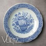 Prachtig groot wandbord, bord Boch Delfts blauw, bloemen, Antiek en Kunst, Ophalen of Verzenden