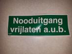 Sticker Nooduitgang vrijhouden (Z208-78), Ophalen of Verzenden, Nieuw, Overige typen