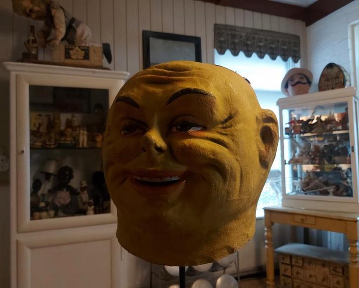 Antiek oversized double masker lach & huil ca 1930, Antiek en Kunst, Curiosa en Brocante, Ophalen of Verzenden
