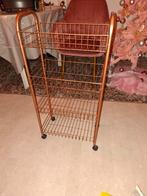Metalen trolley met 4 manden en wielen Goud, Ophalen of Verzenden, Gebruikt