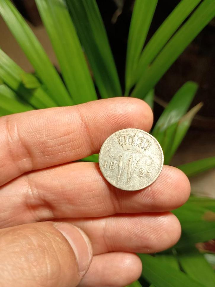 Zilveren 25 cent 1825 Willem I Te Koop!, Postzegels en Munten, Munten | Nederland, Losse munt, 25 cent, Koning Willem I, Zilver