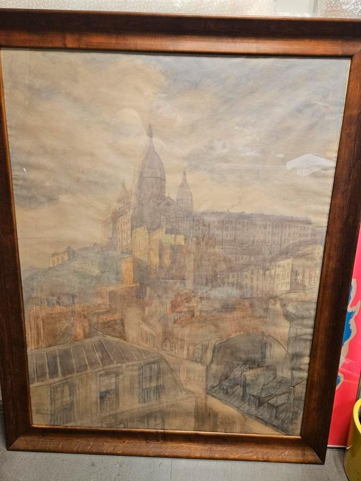 Schilderij Jan Cosaar (1874-1966) Montmartre Parijs, Antiek en Kunst, Kunst | Schilderijen | Klassiek, Ophalen