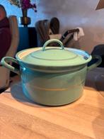 Vintage Emaille Kookpan met Deksel, Kookpan of Snelkookpan, Overige materialen, Gebruikt, Inductieplaat