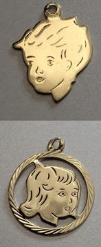 14 karaat gouden bedeltjes, meisje & jongen [585] [SALE], Sieraden, Tassen en Uiterlijk, Armbanden, Verzenden, Gebruikt, Goud