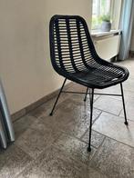 4 rieten stoelen zwart, Huis en Inrichting, Stoelen, Ophalen, Zwart, Zo goed als nieuw, Vier