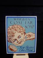 Emaille bord Wright's Coal Tap Soap., Ophalen of Verzenden