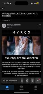2 tickets Men doubles Hyrox Maastricht - op naam(incl fotos), Twee personen, Overige soorten, Overige typen