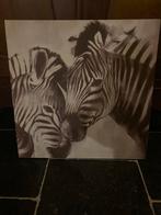 Canvas Schilderij Zebra's, Ophalen, Zo goed als nieuw, Schilderij, Minder dan 50 cm