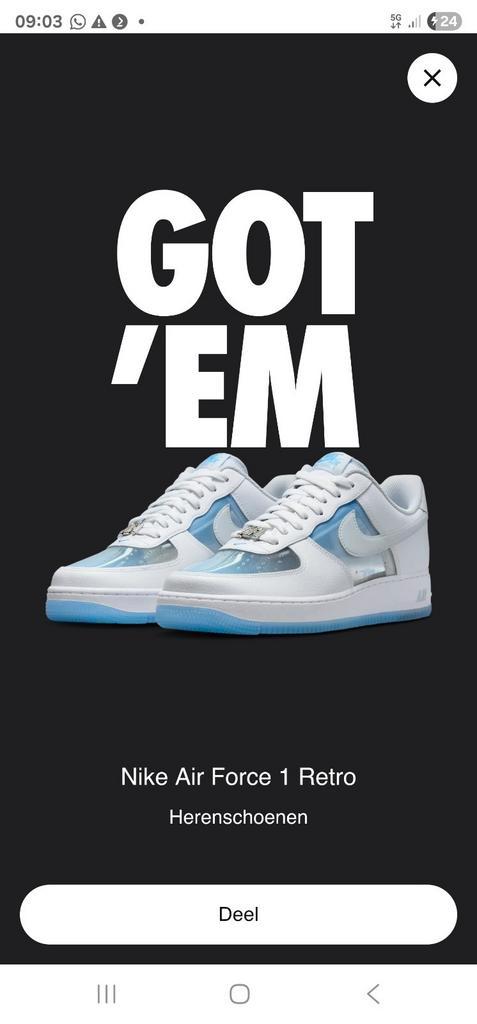 Nike Airforce One Retro 45 + 46 wit/University Bleu, Kleding | Heren, Schoenen, Nieuw, Sneakers of Gympen, Wit, Ophalen