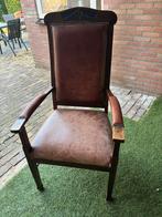 Antieke Leren Fauteuil, Ophalen of Verzenden