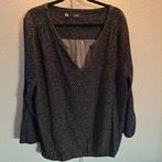 Zwarte tuniek met een wit printje, maat 52, Ophalen of Verzenden, Zo goed als nieuw, BPC, Blouse of Tuniek