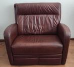Lederen love seat, bankje, brede stoel., Modern klassiek 1 tot 2 personen, Tweepersoons, Ophalen of Verzenden, Zo goed als nieuw