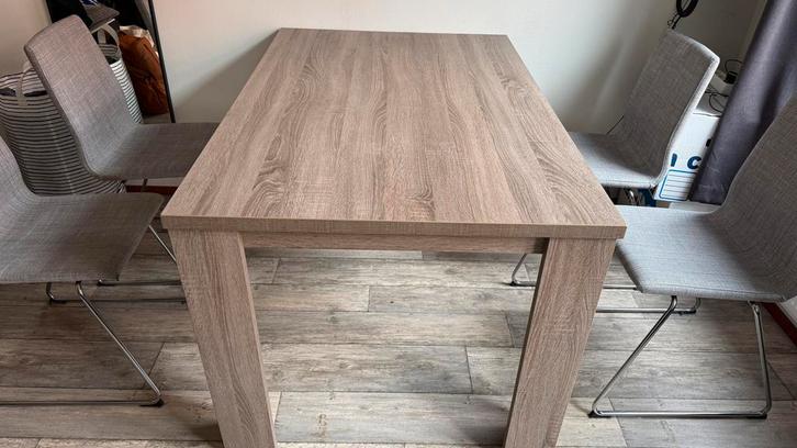 Houten Eettafel, Huis en Inrichting, Tafels | Eettafels, Gebruikt, 50 tot 100 cm, 100 tot 150 cm, Vier personen, Rechthoekig, Overige houtsoorten