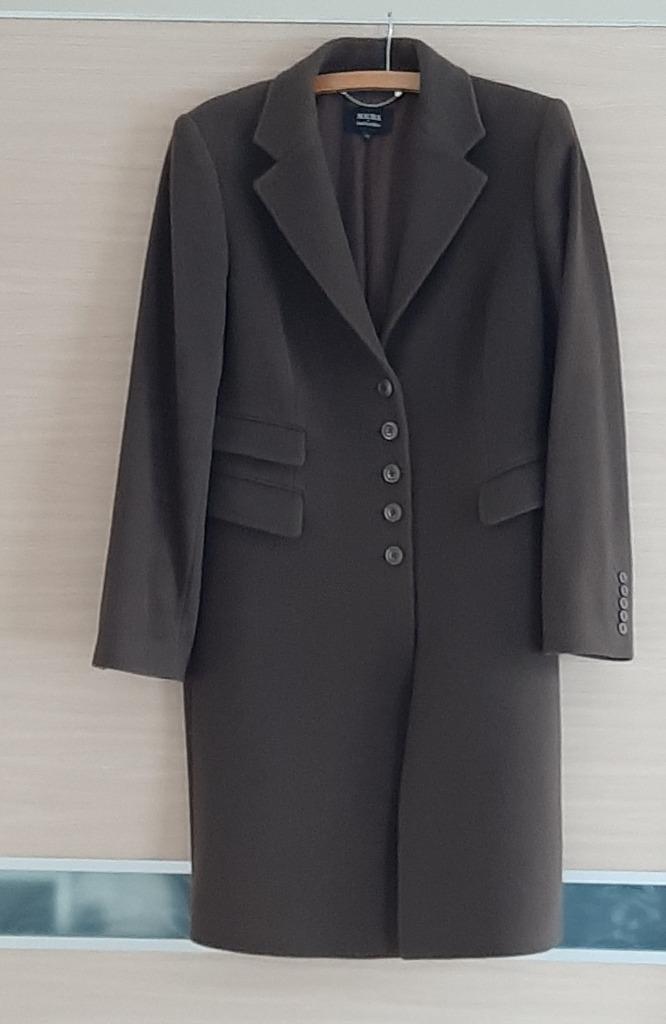 Maura wollen jas - 42 - donkerbruin, Kleding | Dames, Jassen | Winter, Gedragen, Maat 42/44 (L), Bruin, Ophalen of Verzenden