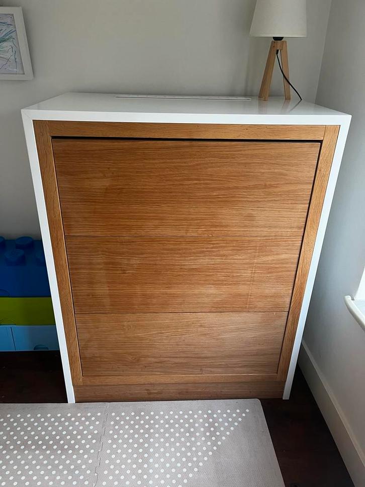 Eikenhouten ladekast met radiator ombouw, Huis en Inrichting, Kasten | Kledingkasten, Zo goed als nieuw, 100 tot 150 cm, 50 tot 100 cm