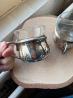 SIGG Vintage Zilveren Theekopjes met Glas, Ophalen of Verzenden, Zilver