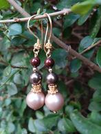 Oorbellen Golden Brown swarovski parels goud, Sieraden, Tassen en Uiterlijk, Oorbellen, Hangers, Bruin, Nieuw, Goud