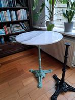 Marmeren Bistro tafel met blad 60 cm., Ophalen of Verzenden, Rond, Metaal