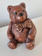 Antiek aardewerk teddybeer sculptuur, Verzamelen, Beren en Cherished Teddies, Overige merken, Stoffen beer, Ophalen of Verzenden