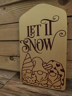 Let it Snow Gnome Gouden Decoratie Bordje, Ophalen, Nieuw