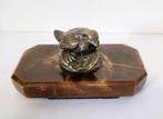 Presse papier van bronzen vogel op Onyx sokkel., Antiek en Kunst, Ophalen of Verzenden, Brons