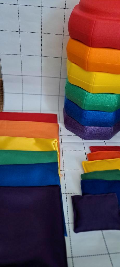 6 stapelstenen, 6 pittenzakjes en 6 speeldoeken!!, Kinderen en Baby's, Speelgoed | Educatief en Creatief, Nieuw, Bouwen, Ontdekken