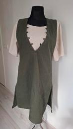 Middeleeuwse Jurk Set Linnen Tuniek & Overgooier met mutsje, Mytholon, Ophalen of Verzenden, Zo goed als nieuw, Kleding