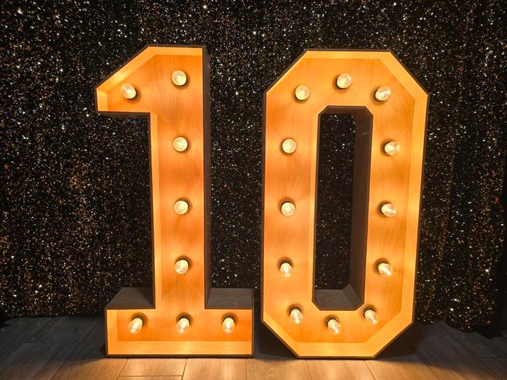 XL - Lichtcijfers 10 te huur!, Hobby en Vrije tijd, Feestartikelen | Verhuur, Zo goed als nieuw, Verjaardag, Ophalen of Verzenden