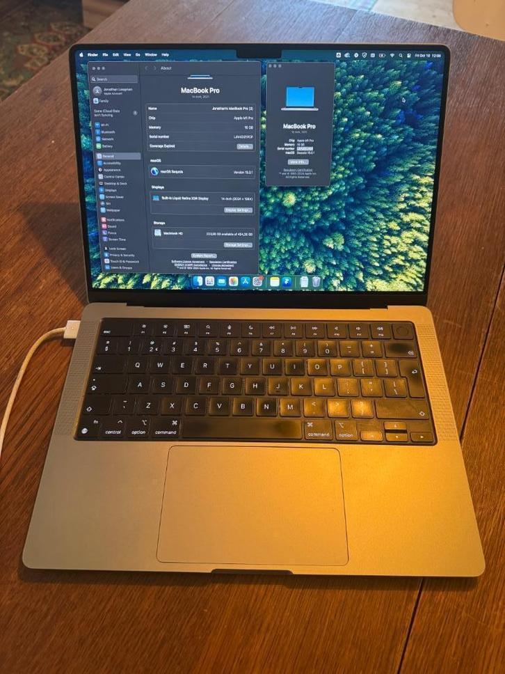 MacBook Pro 14-Inch M1 2021 512GB SSD 16GB RAM., Computers en Software, Apple Macbooks, Gebruikt, MacBook Pro, Overige groottes