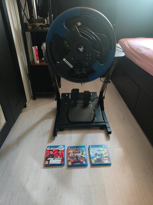 Stuur + pendalen+ standaard incl. 3 spellen, Spelcomputers en Games, Spelcomputers | Sony PlayStation Consoles | Accessoires, Zo goed als nieuw