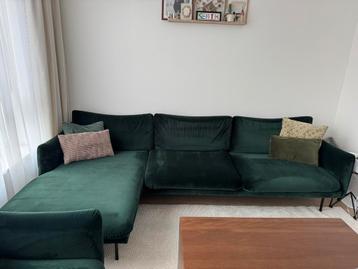 Donker groene bank van Westwing incl. Fateuil