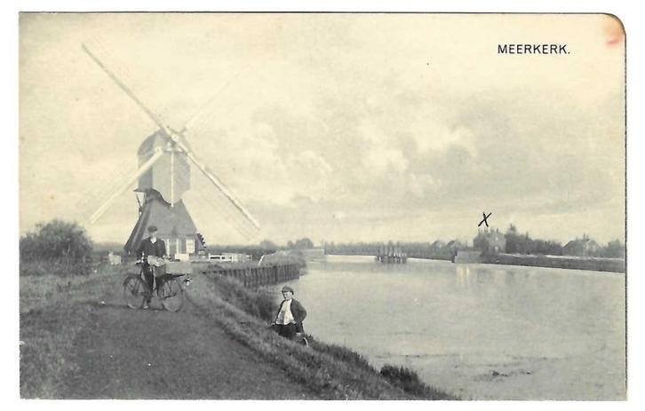 Meerkerk - Dorpsgezicht met molen, Verzamelen, Ansichtkaarten | Nederland, Gelopen, Utrecht, 1920 tot 1940, Verzenden
