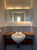 Sphinx Atlantic 48 wastafel 48x55cm wit met teak meubilair, Ophalen, Gebruikt, 100 tot 150 cm, Minder dan 100 cm