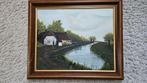 Schilderij Landschap met Huis, Antiek en Kunst, Ophalen of Verzenden
