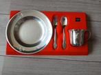 Vintage kinderservies eekhoorn Gero, Ophalen, Zo goed als nieuw, Bestekset