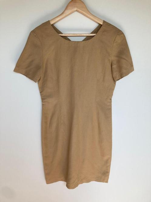 Marella linnen kantoorjurk maat 38 bruin beige aansluitend, Kleding | Dames, Jurken, Zo goed als nieuw, Maat 38/40 (M), Beige