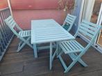 Painted IKEA Garden table with 3 chairs, Tuin en Terras, Tuinsets en Loungesets, Ophalen, Gebruikt