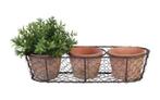 3 plantenpotjes in draadmand Nieuw, Rond, Nieuw, Minder dan 25 cm, Terracotta