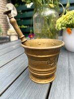 Hele oude koperen vijzel met stamper, Ophalen of Verzenden