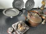 Diverse tinnen/koperenvoorwerpen te koop en oude koffiemolen, Antiek en Kunst, Ophalen of Verzenden