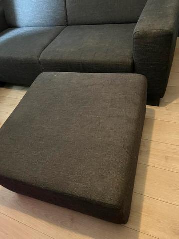 Bankje met hocker antreciet