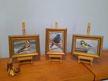 Schilderij merel koolmees puttertje - origineel cadeau vogel beschikbaar voor biedingen