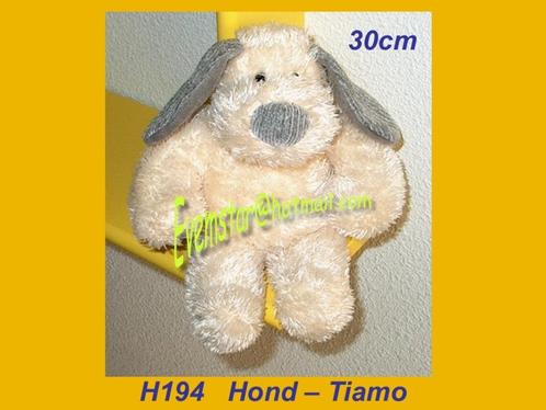 H194 Hond – Tiamo wit draadjesstof hondje 30cm, Kinderen en Baby's, Speelgoed | Knuffels en Pluche, Zo goed als nieuw, Hond, Ophalen