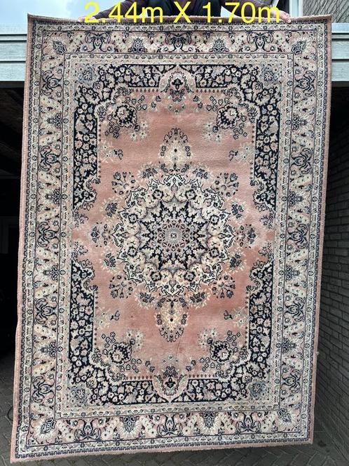 Prachtig vintage wollen kleed – 244 x 170 cm, Huis en Inrichting, Stoffering | Tapijten en Kleden, Gebruikt, 150 tot 200 cm, 200 cm of meer