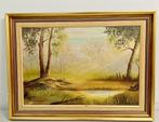 J. De Vries - olieverf op paneel, Huis en Inrichting, Ophalen, 50 tot 75 cm, Schilderij, 50 tot 75 cm