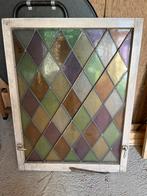 Glas in lood raam - 116,5 x 90 cm, Antiek en Kunst, Antiek | Glas en Kristal, Ophalen