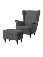 Strandmon Fauteuil + voetenbank ikea, Ophalen, 75 tot 100 cm, Zo goed als nieuw, 75 tot 100 cm
