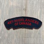 48th Highlandes of Canada canvas embleem, Verzamelen, Militaria | Tweede Wereldoorlog, Ophalen of Verzenden