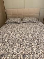 Beige boxspring 160x200 met opbergruimte, Ophalen of Verzenden, Tweepersoons, Beige, 160 cm